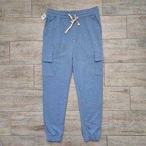 NWT RSQ Fleece Cargo Jogger Sweat Pants Men's Indigo Blue Everyday Sporty S